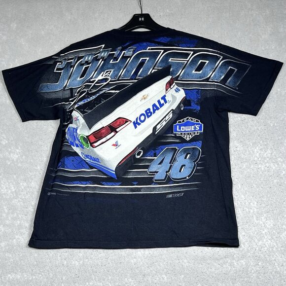Jimmy Johnson T Shirt Mens Size Large Black Lowes 48 AOP NASCAR Racing Graphic - Picture 7 of 11